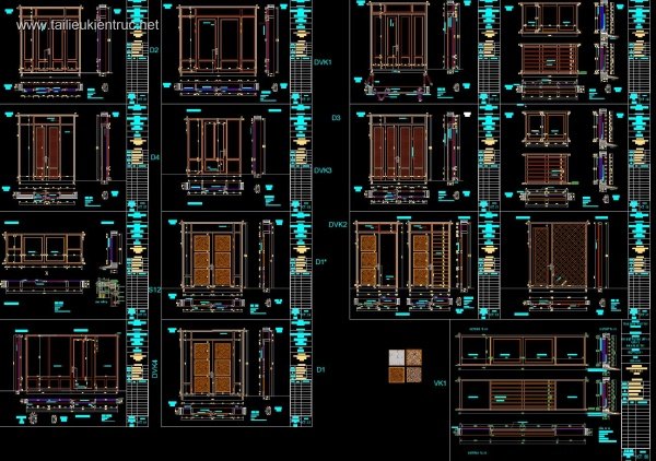 Thư viện Cad bản vẽ các mẫu cửa gỗ, cửa kính đẹp