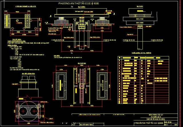 File cad phương pháp thử tải tính cọc khoan nhồi đường kích 1m Miến Phí