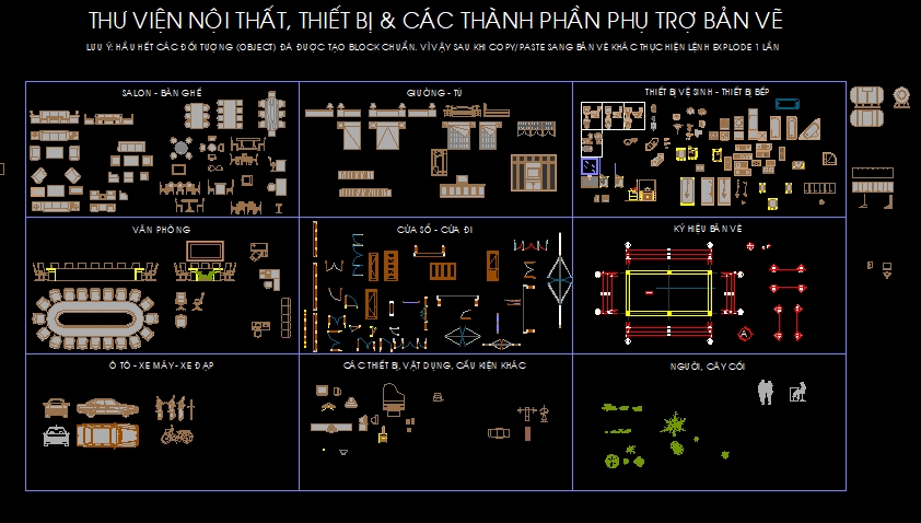 Thư viện cad nội thất thiết bị