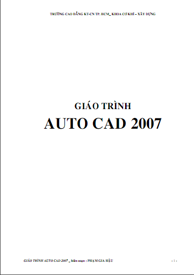 Giáo trình Autocad 2D – Tài liệu học Autocad 2007