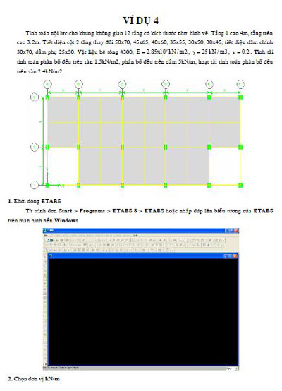 Bài tập cơ bản và nâng cao về Etabs cùng hướng dẫn chi tiết cách làm