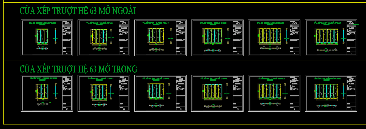 Mẫu thư viện autocad cửa sắt nhôm xinfa