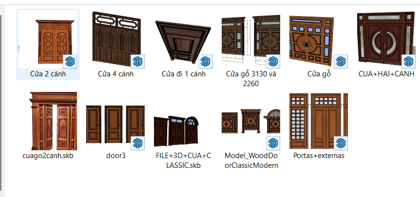 Thư viện cửa Sketchup