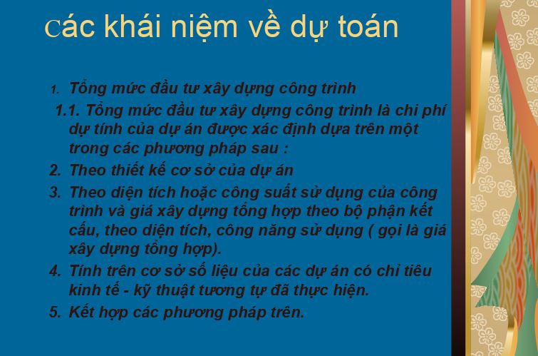 LẬP DỰ TOÁN CHI PHÍ XÂY DỰNG