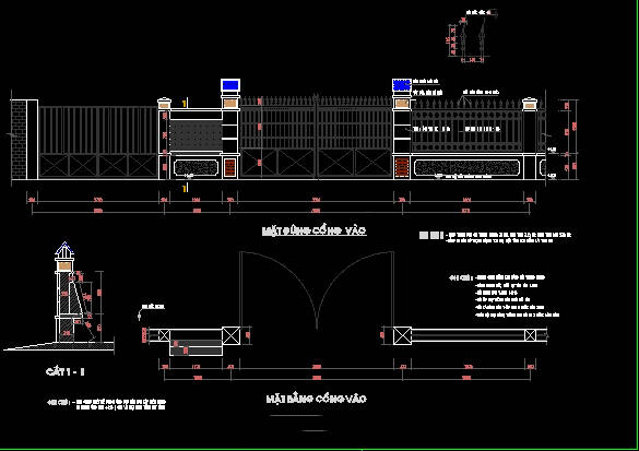 Gửi tới các bạn bản vẽ cổng nhà, cổng cơ quan nhà nước, trụ sở.