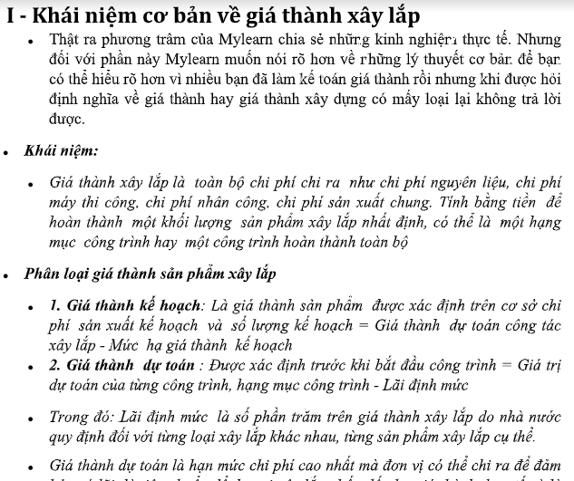 Kế toán giá thành xây dựng