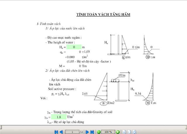 TÍNH TOÁN VÁCH HẦM PDF