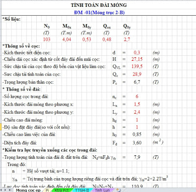 Tính toán kiểm tra đài móng