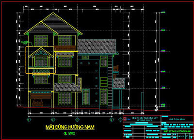 Bản vẽ biệt thự phố 10x20m