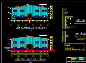 Bản vẽ autocad nhà xưởng công nghiệp Hố Nai