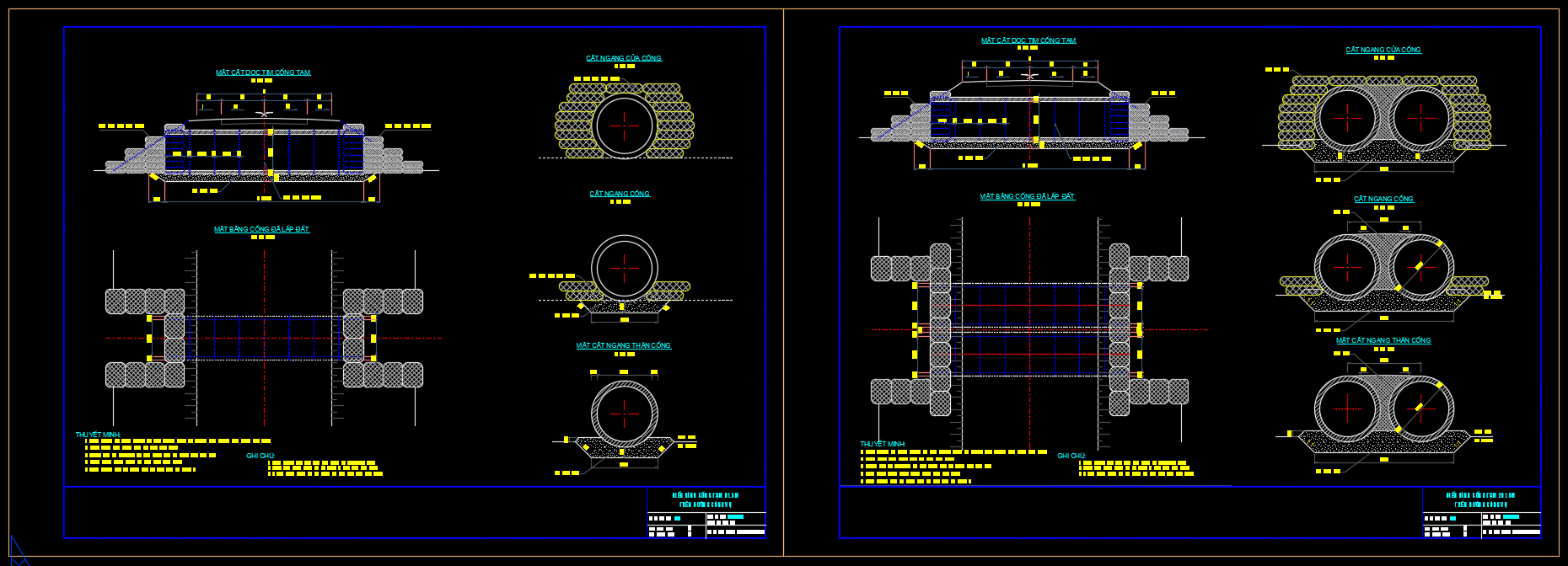 Bản vẽ Biện pháp thi công cống tạm