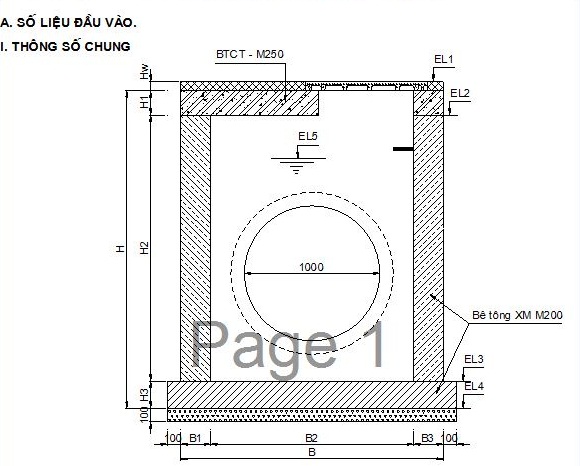 BẢNG TÍNH KẾT CẤU HỐ GA