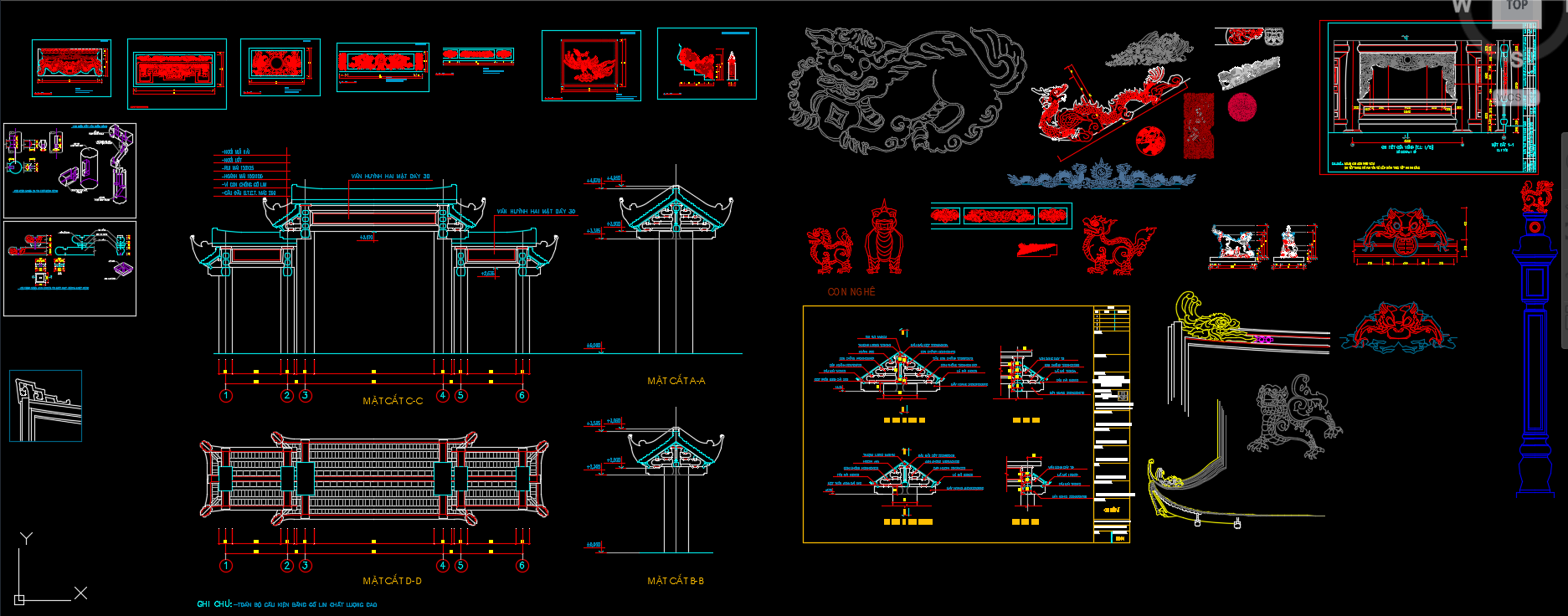 Thư viện autocad chi tiết đình chùa rất đẹp và đầy đủ